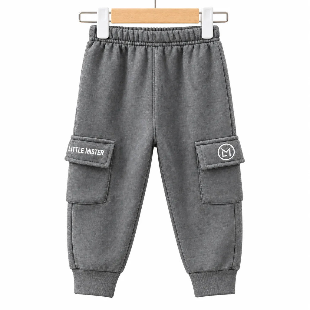 Kids Winter Pack of 5 Fleece Cargo Trouser – 5 Colors (Size 9 Months - 5 Years)