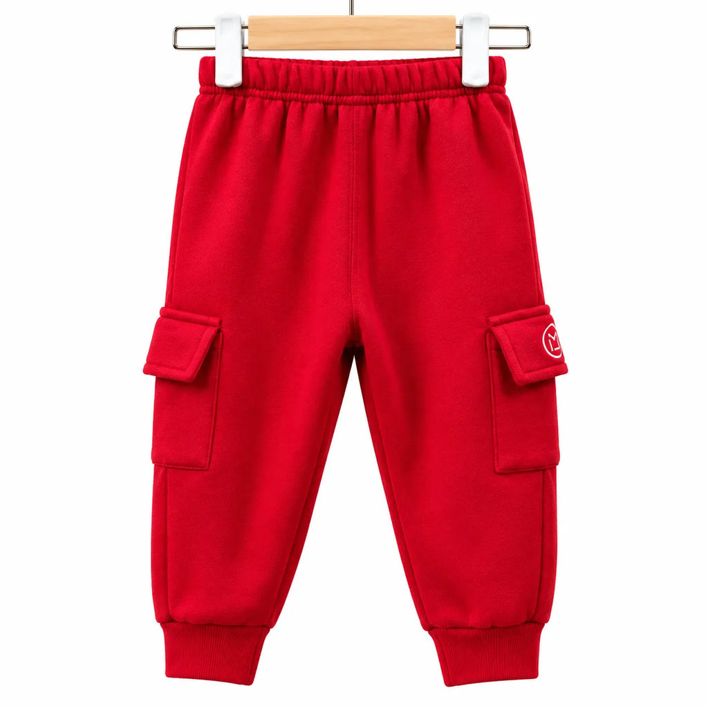 Kids Winter Pack of 5 Fleece Cargo Trouser – 5 Colors (Size 9 Months - 5 Years)