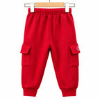 Kids Winter Pack of 5 Fleece Cargo Trouser – 5 Colors (Size 9 Months - 5 Years)