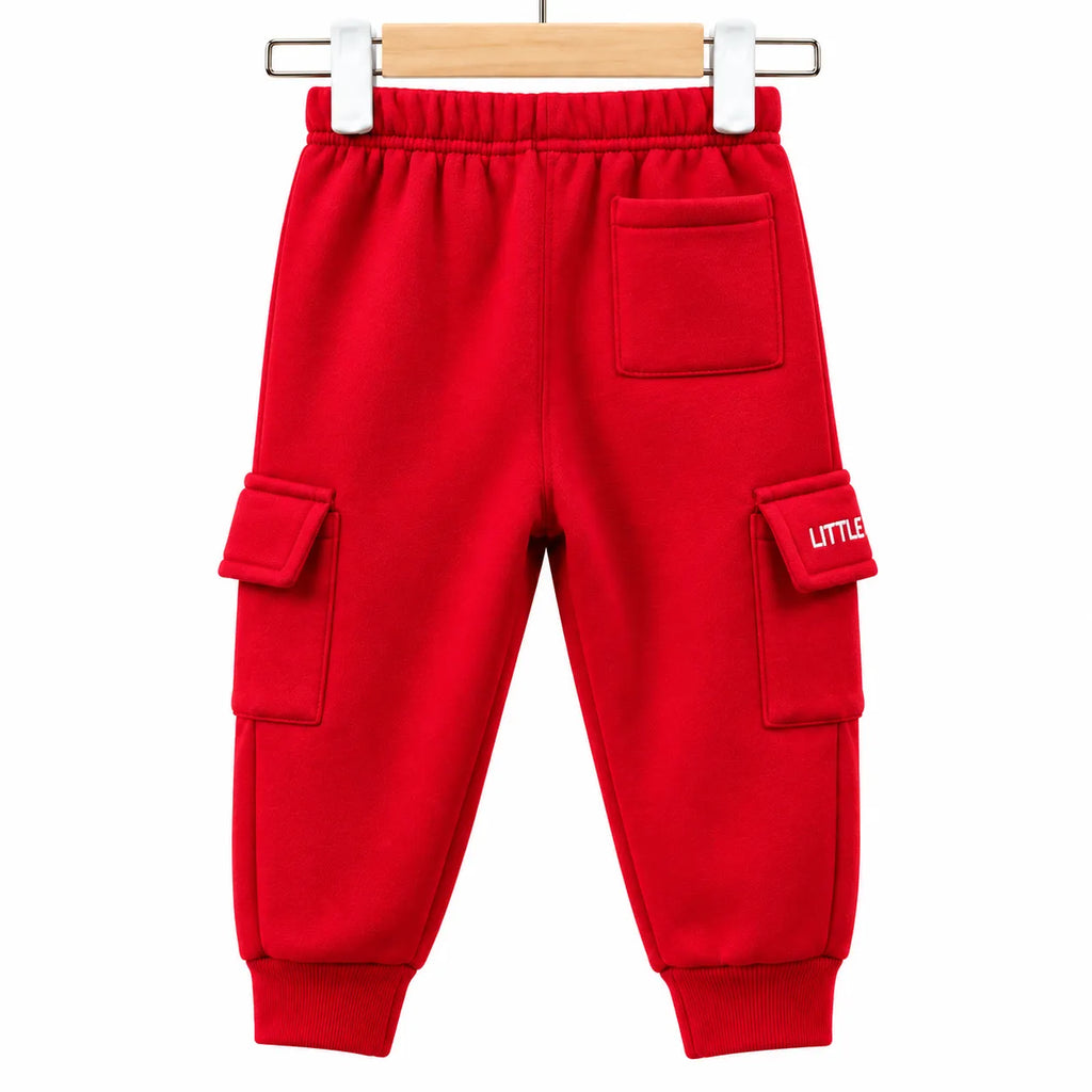 Kids Winter Fleece Cargo Trouser – 5 Colors (Size 9 Months - 5 Years)