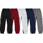 Kids Winter Pack of 5 Fleece Cargo Trouser – 5 Colors (Size 6 Years - 14 Years)