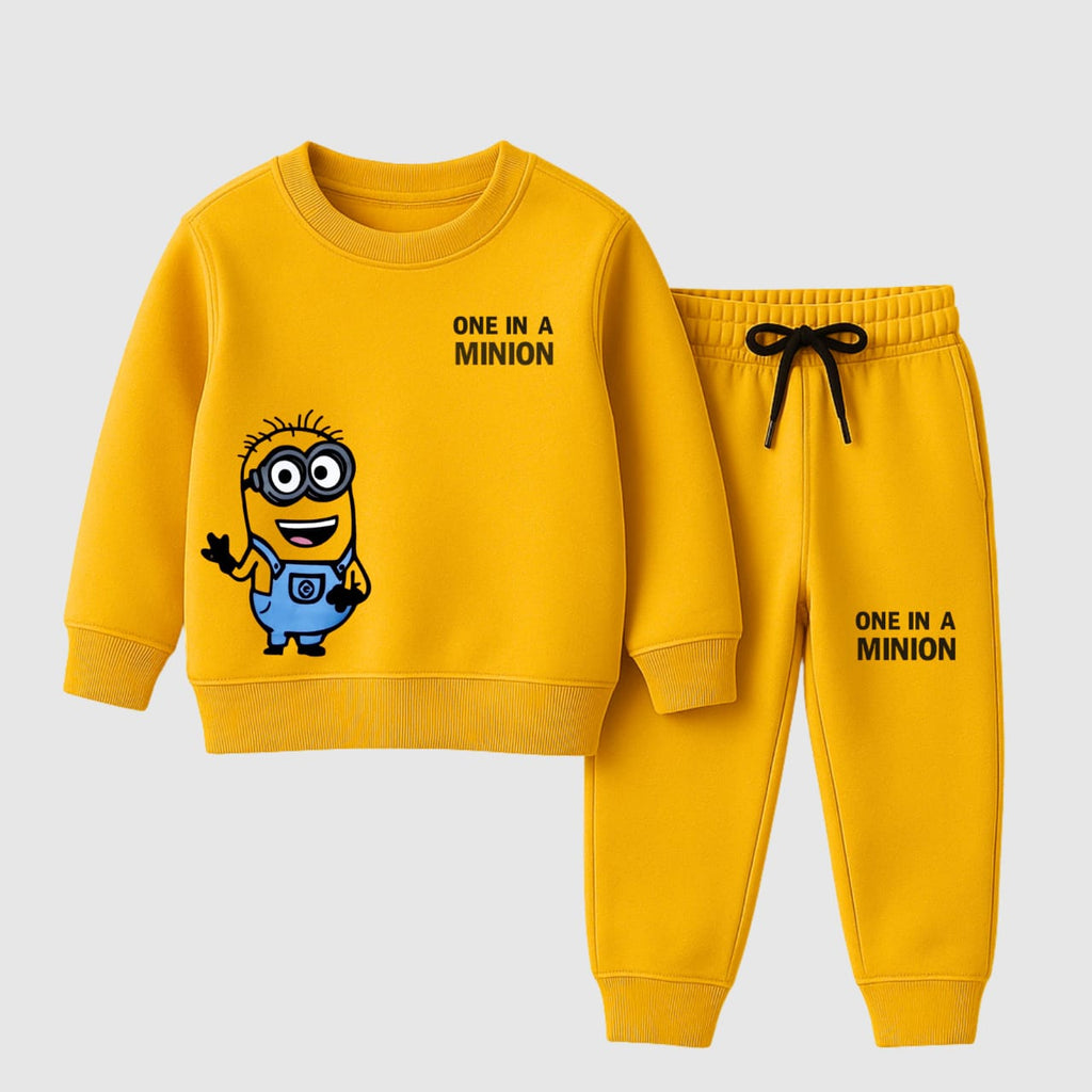 Kids Yellow Minion Tracksuit – Unisex Sweatshirt & Jogger Set (1–8 Years)