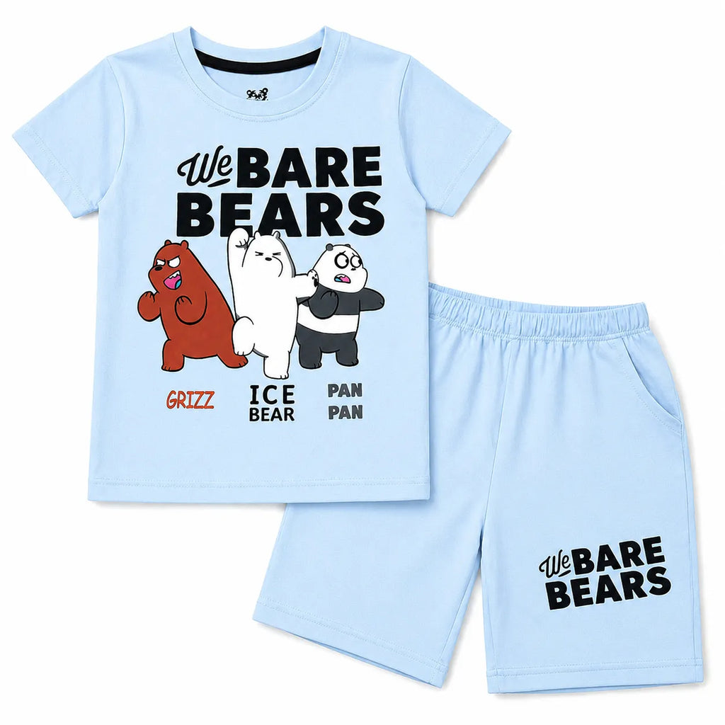 Boys Light Blue Bare Bear Summer Coord Set (1 - 12 Years)