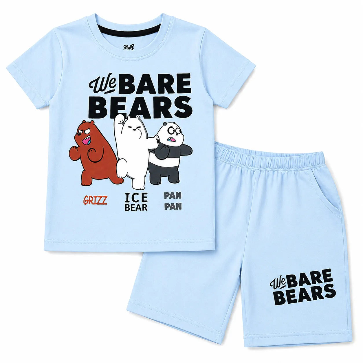 Boys Light Blue Bare Bear Summer Coord Set (1 - 12 Years)
