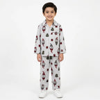 Kids Light Grey Celebration Cotton Summer Night Suit (1 - 4 Years)