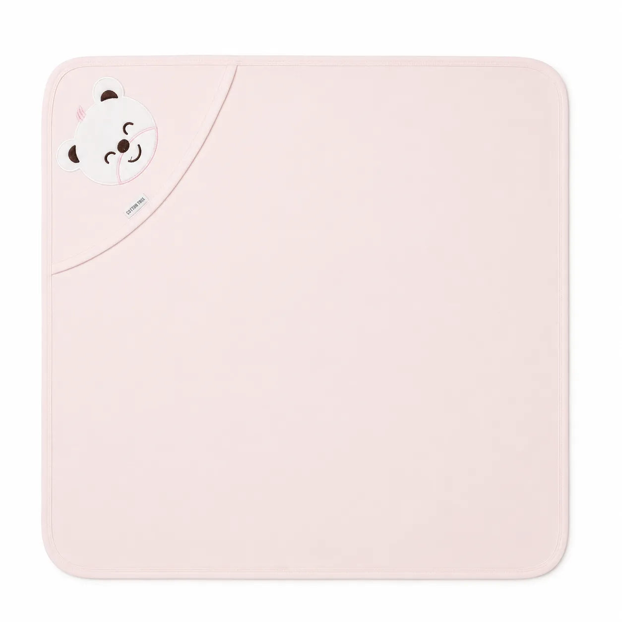 Light Peach Panda Baby Wrapping Sheet (30x30 Inches)