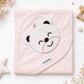 Light Pink Panda Baby Wrapping Sheet (30x30 Inches)