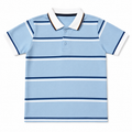 Light blue boys polo T-shirt with white collar by lilcubspk for ages 2 to 12 years, shown flat on a white background.