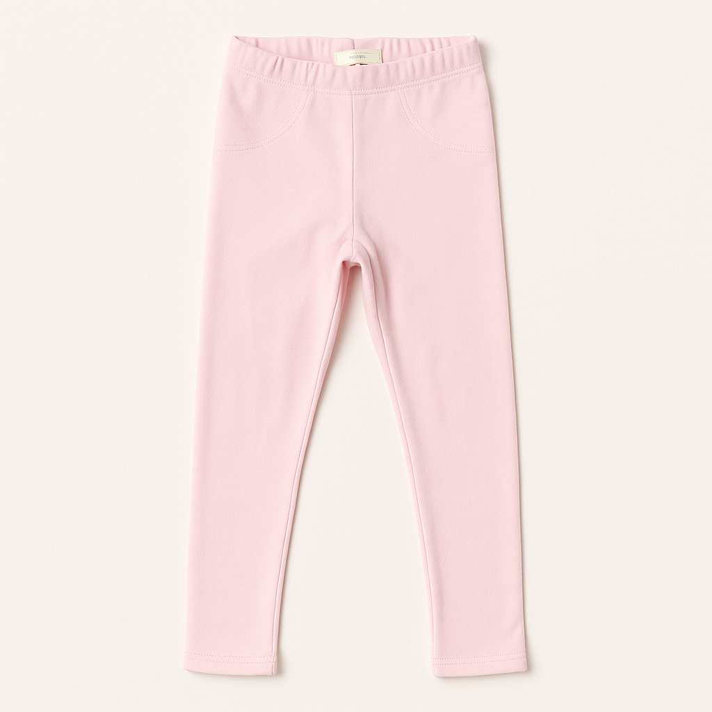 "Light pink kids tights – soft cotton stretch leggings for girls ages 4–16 years"
