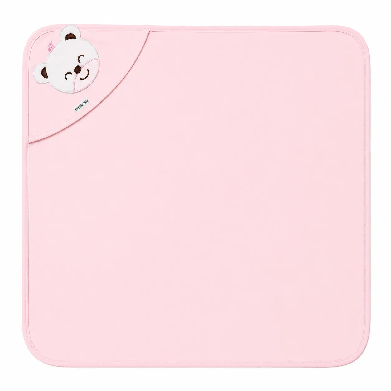Light Pink Panda Baby Wrapping Sheet (30x30 Inches)