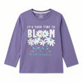 Light Purple Bloom Print Full Sleeve T-Shirt for Girls – 1 to 12 Years