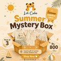 Lil Cubs mystery box with three surprise kids' summer items, featuring playful designs and vibrant colors.