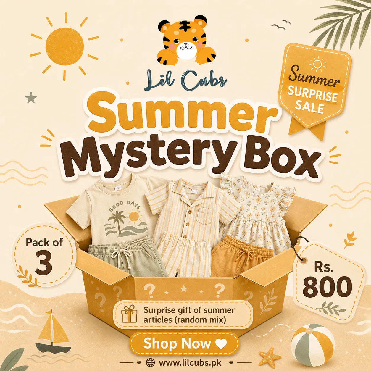 Lil Cubs Mystery Box – 3 Surprise Items (Kids Clearance Deal)