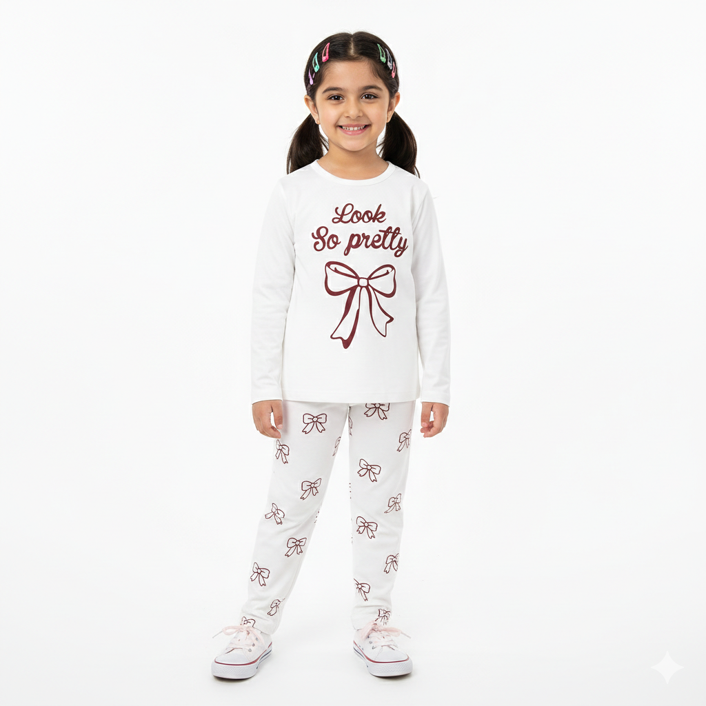 Look So Pretty White Summer Coord Set - Jersey Cotton Fabric - Affordable Summer Outfits - Kidswear Brand in Pakistan - Stylish Design in Summer Outfits - Trendy Summer Articles - Lil' Cubs