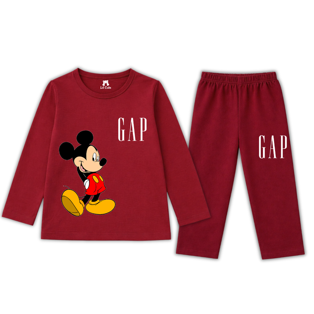 Lil' Cubs maroon summer coord set for kids, featuring a two-piece outfit with a top and matching shorts, perfect for warm weather.