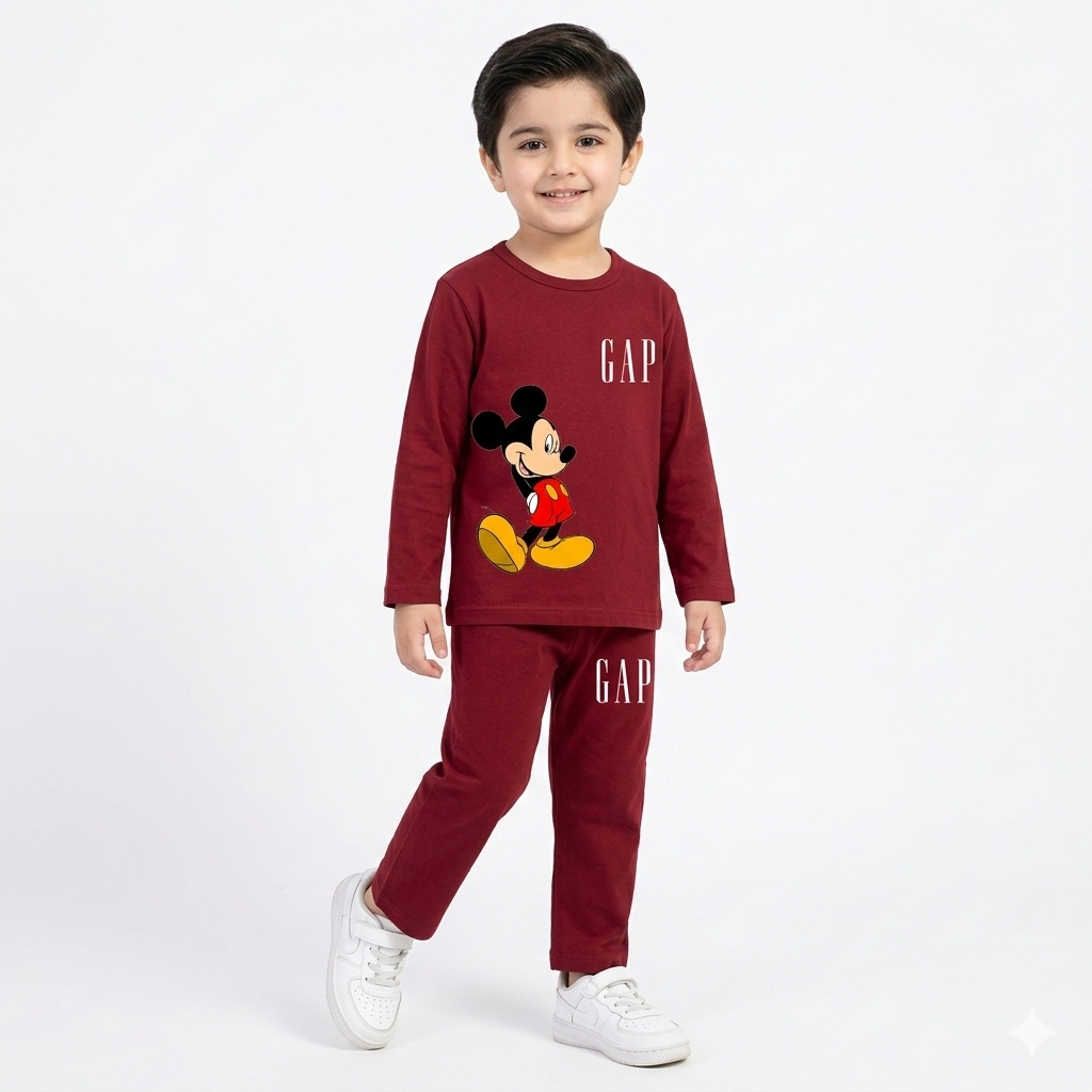 Lil' Cubs maroon summer coord set for kids, includes a matching top and shorts, perfect for warm weather wear.