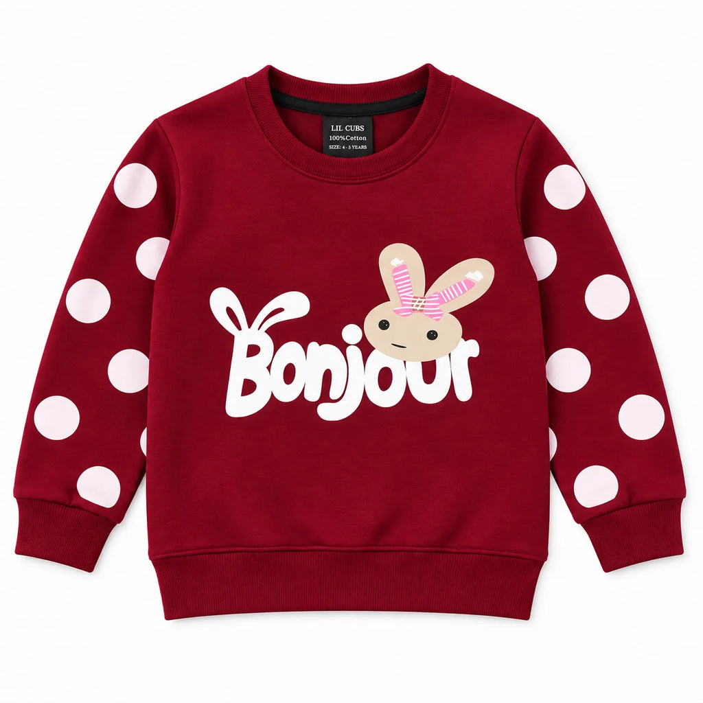 Girls Maroon Banjour Polka Dot Winter Coord Set (2 Piece) - Size 1 - 12 Years