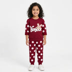 Girls Maroon Banjour Polka Dot Winter Coord Set (2 Piece) - Size 1 - 12 Years