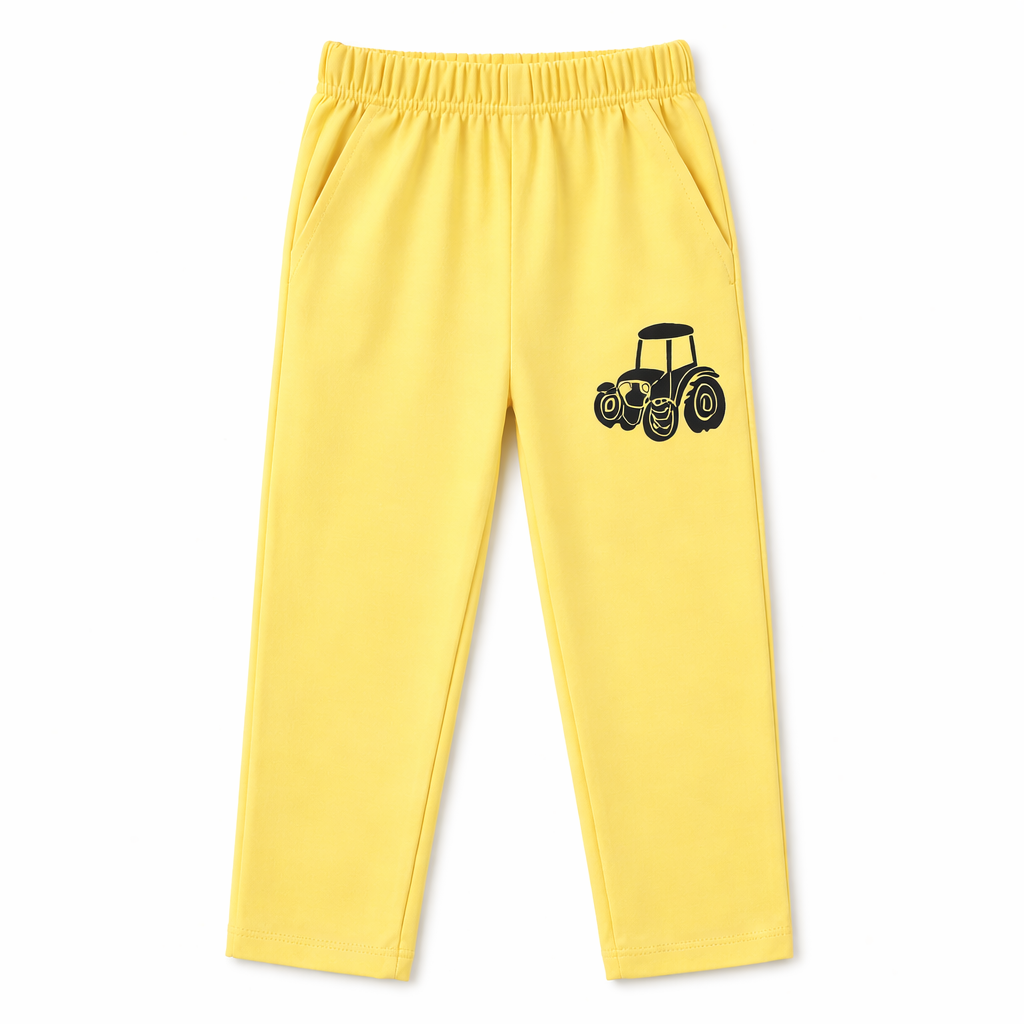 Trendy Kidswear Summer Coord Set - Tractor Print Kids Outfit - Yellow Lemon Coord Set - Top Kidswear Brand Pakistan - Jersey Cotton Fabric - Lil' Cub