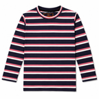 Multi-Color (Navy Blue, Pink, White) Lining Long Sleeves T-Shirt - Cotton Fabric - Affordable Summer Outfits - Kidswear Brand in Pakistan - Trendy Summer Articles - Lil' Cubs