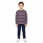 Multi-Color (Navy Blue, Pink, White) Lining Long Sleeves T-Shirt - Cotton Fabric - Affordable Summer Outfits - Kidswear Brand in Pakistan - Trendy Summer Articles - Lil' Cubs