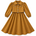 Mustard Chiffon Girls Imported Coord Set (2 Piece) - Size 2 - 10 Years