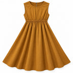 Mustard Chiffon Girls Imported Coord Set (2 Piece) - Size 2 - 10 Years