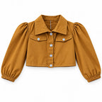 Mustard Chiffon Girls Imported Coord Set (2 Piece) - Size 2 - 10 Years