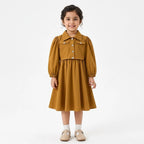 Mustard Chiffon Girls Imported Coord Set (2 Piece) - Size 2 - 10 Years