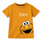 Mustard Elmo boys' summer coord set for ages 1-12 by lilcubspk, featuring a fun Elmo graphic and comfortable fabric.