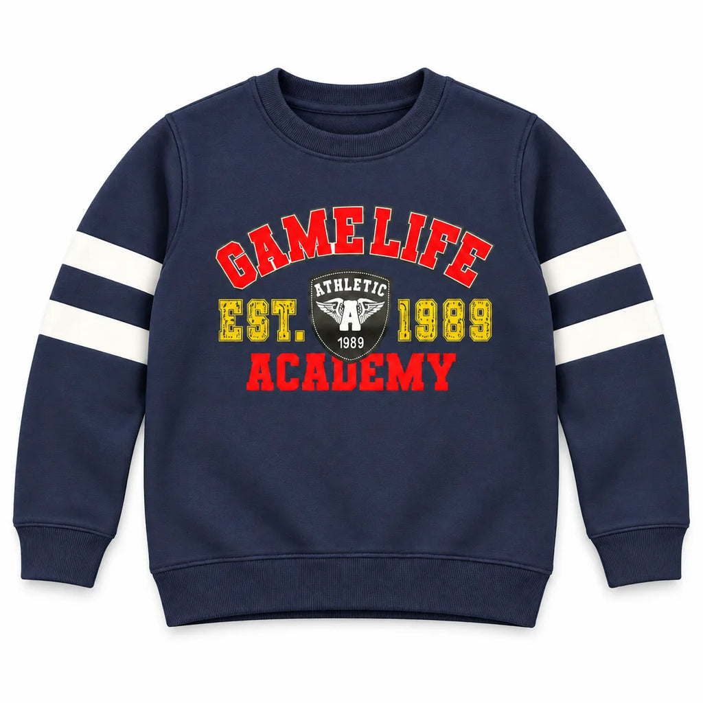 Boys Navy Blue Game LIfe Winter Sweatshirt (Size 9 Months - 12 Years)