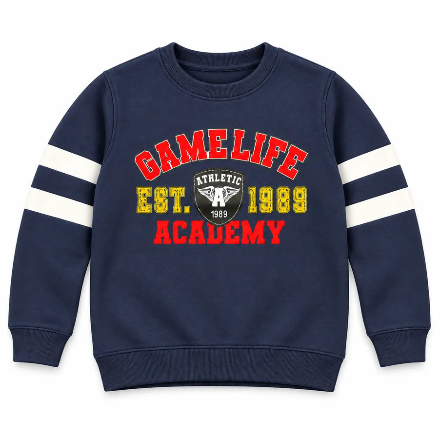 Boys Navy Blue Game LIfe Winter Sweatshirt (Size 9 Months - 12 Years)
