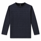 Navy Blue Long Sleeves T-Shirt with Blue Grids - Cotton Fabric - Affordable Summer Outfits - Kidswear Brand in Pakistan - Trendy Summer Articles - Lil' Cubs