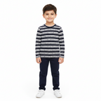 Navy Blue Long Sleeves with White Puma Print T-Shirt - Cotton Fabric - Affordable Summer Outfits - Kidswear Brand in Pakistan - Trendy Summer Articles - Lil' Cubs