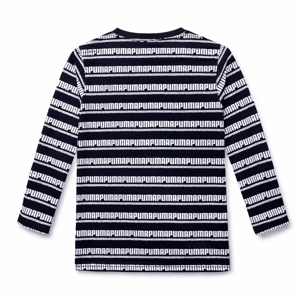 Navy Blue Long Sleeves with White Puma Print T-Shirt - Cotton Fabric - Affordable Summer Outfits - Kidswear Brand in Pakistan - Trendy Summer Articles - Lil' Cubs