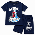 Trendy Kidswear Summer Coord Set - Shark Print Kids Outfit - Navy Blue Coord Set - Top Kidswear Brand Pakistan - Jersey Cotton Fabric - Lil' Cubs