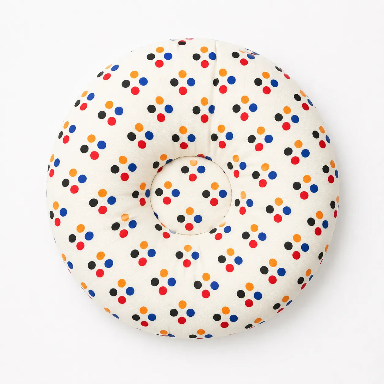 New Born Round Pillow Off White Four Circle