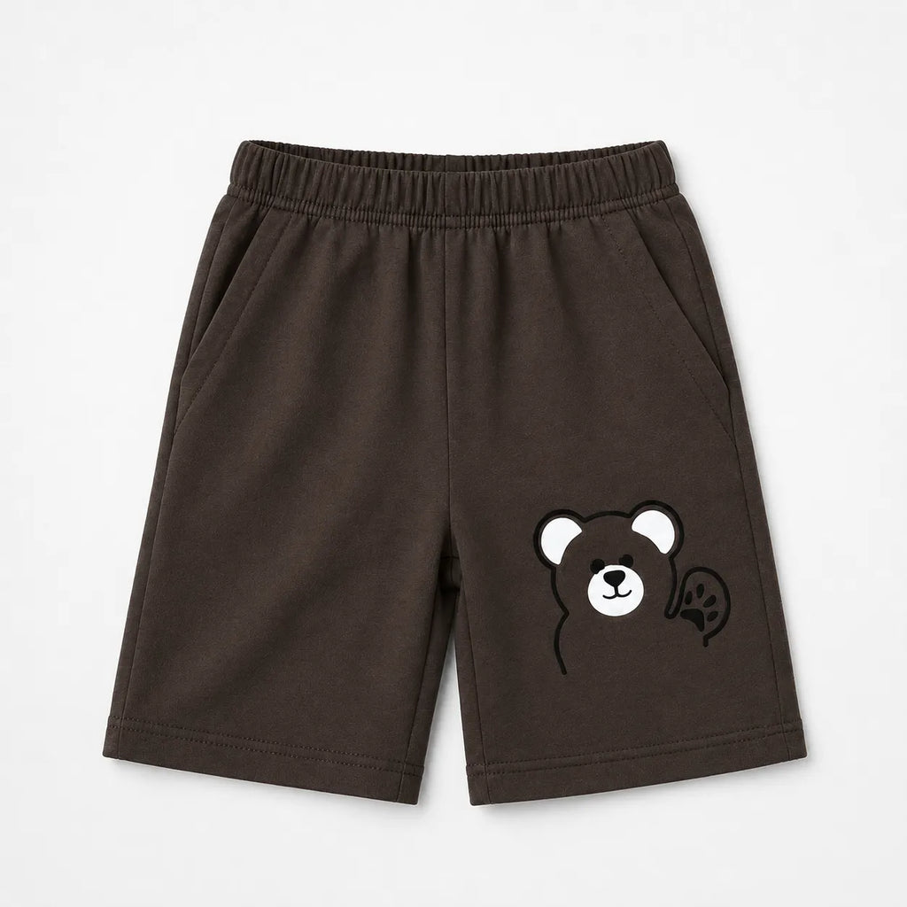 Boys Off White & Charcoal Grey Teddy Summer Coord Set (2 Piece) - Age 1 - 12 Years