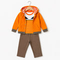 Orange & Brown Hoodie Style Mid Season Suiting Set – 3 Piece