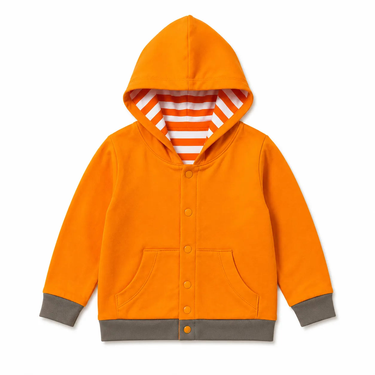Orange & Brown Hoodie Style Mid Season Suiting Set – 3 Piece