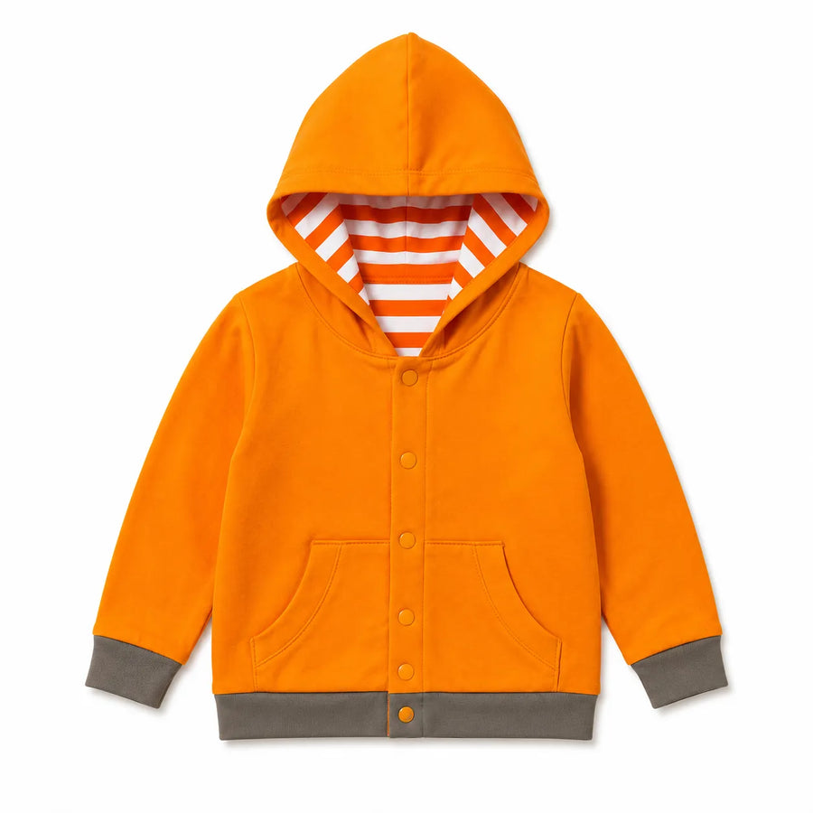 Orange & Brown Hoodie Style Mid Season Suiting Set – 3 Piece