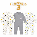 Pack of 3 Baby Romper Set White, Off White & Grey (0 - 24 Months)