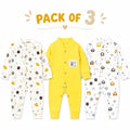 Pack of 3 Baby Romper Set White, Off White & Yellow (0 - 24 Months)