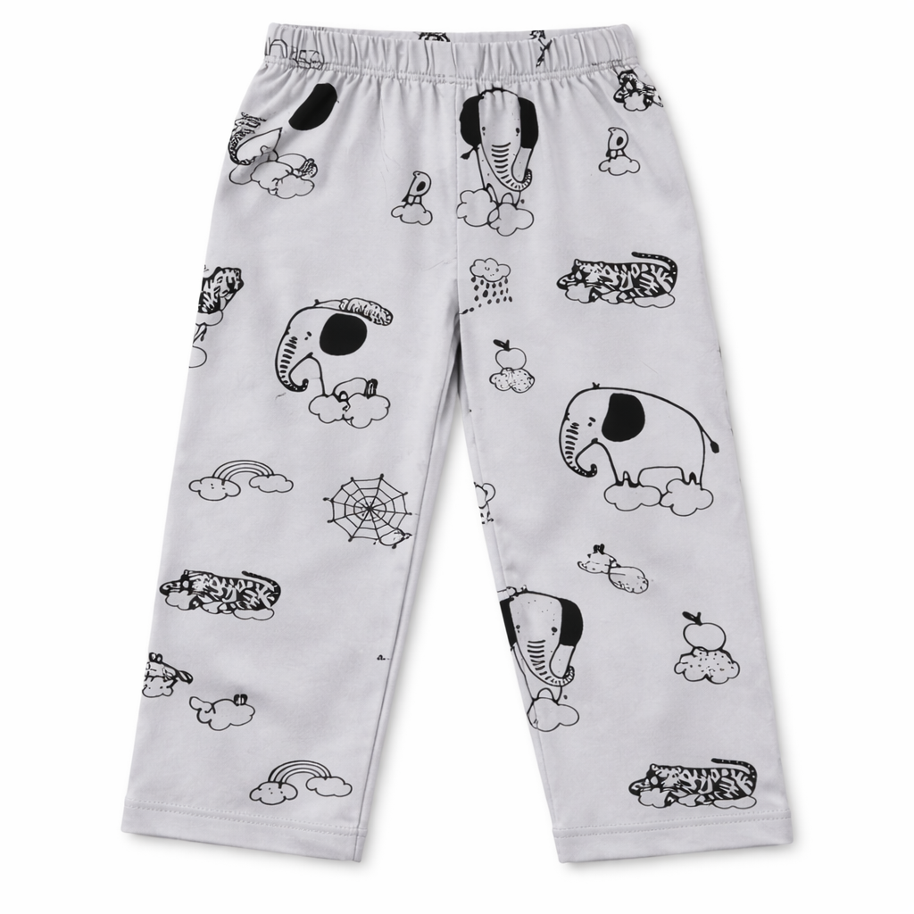 Trendy Kidswear Summer Coord Set - Animals Print Kids Outfit - Grey Coord Set - Top Kidswear Brand Pakistan - Jersey Cotton Fabric - Lil' Cubs