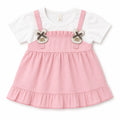 Girls Pink Happy Baby Cotton Frock (Age 3 Months - 3 Years)