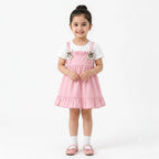 Girls Pink Happy Baby Cotton Frock (Age 3 Months - 3 Years)