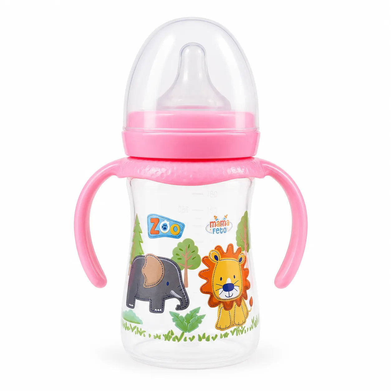 Kids Feeder Bottle Pink Zoo Print