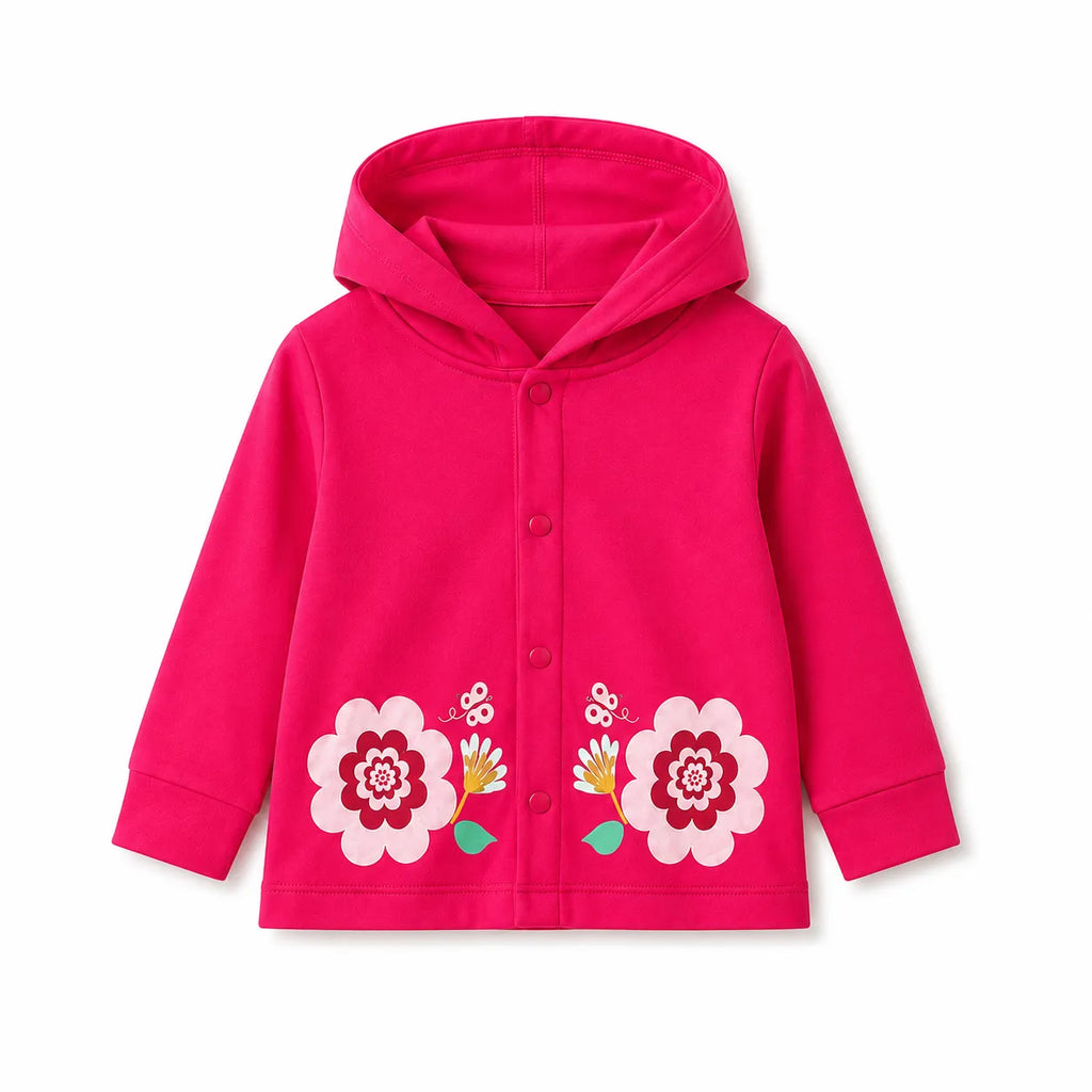 Pink Floral Hoodie Style Mid Season Suiting Set – 2 Piece