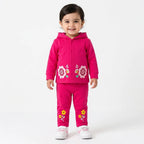 Pink Floral Hoodie Style Mid Season Suiting Set – 2 Piece