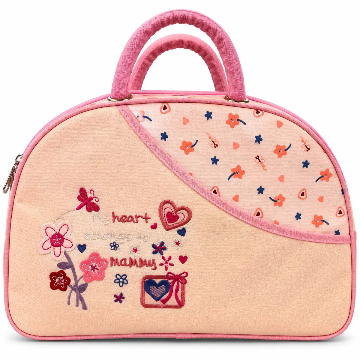 Pink Floral Printed Baby Bag